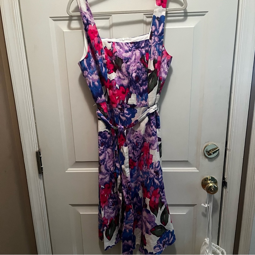 London Times Purple and Pink Floral Dress Sz 12
